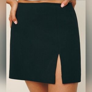 NWT Reformation Cami Skirt Jet Black Size 2 Mini Skirt Side Slit